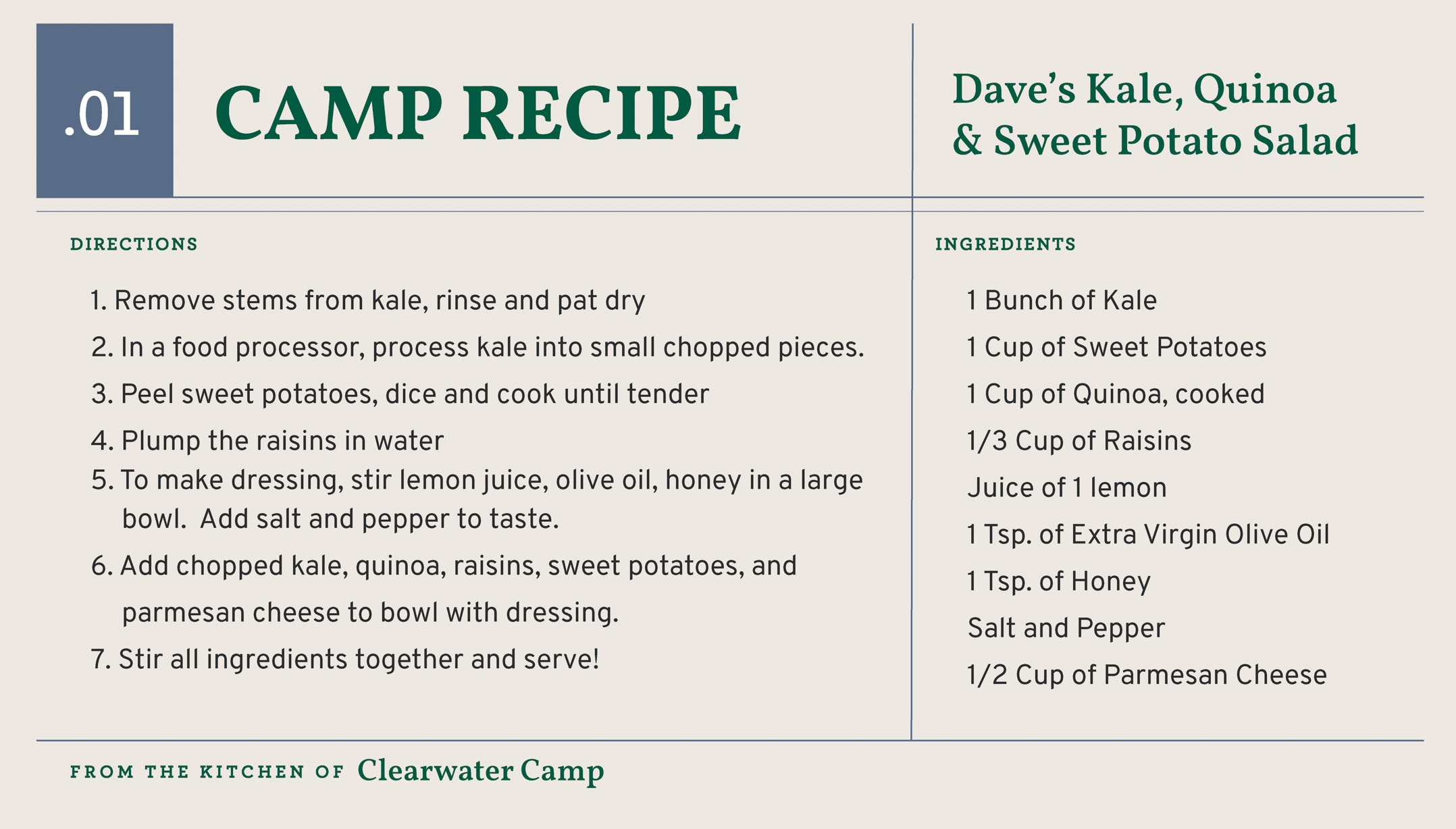 Chef Dave's kale, quinoa, and sweet potato salad