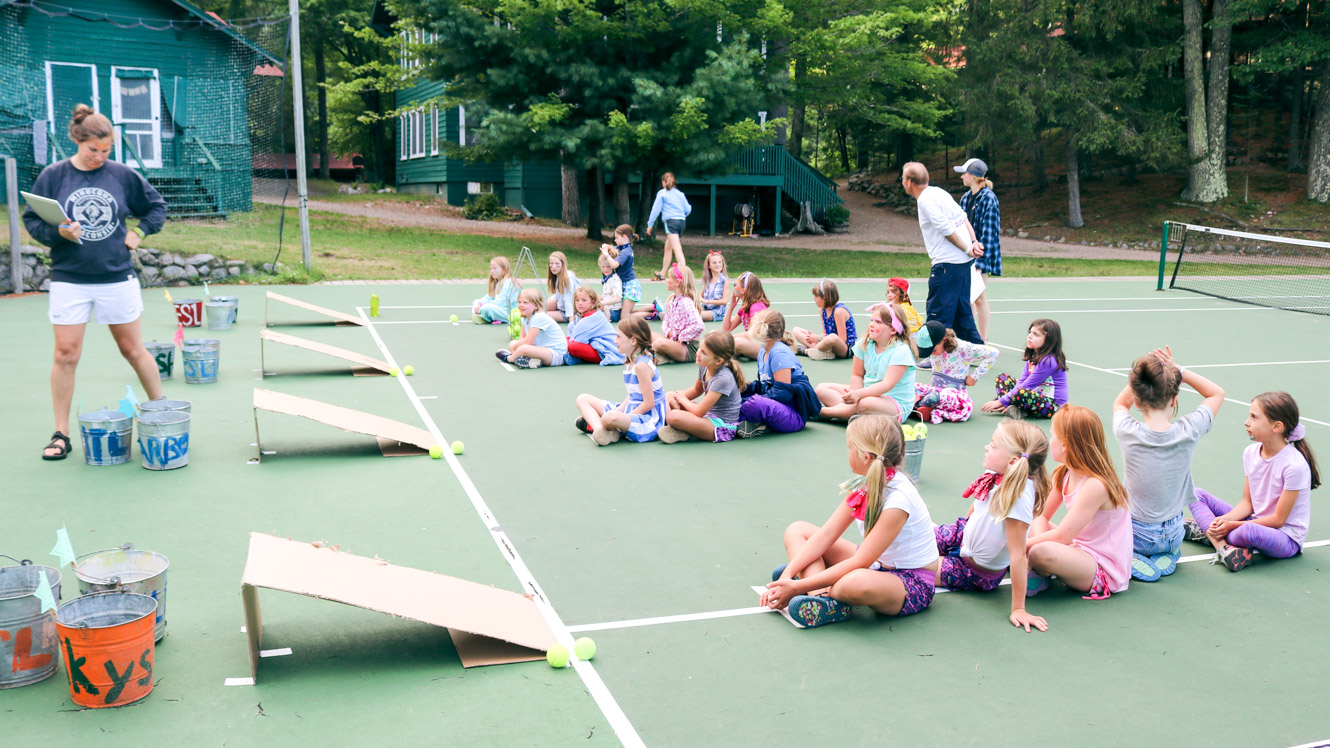 Campers prepare for game at Harbor Carnival